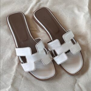 White hermes Sandals
